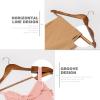 imageHOUSE DAY Bulk Wooden Hangers 150 Pack Heavy Duty Wood Coat Hangers for Closet Smooth Finish Woode Suit Hanger with Non Slip Pants Bar Sturdy Wood Clothes Hanger for Shirts Walnut10 Pack