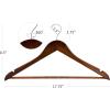 imageHOUSE DAY Bulk Wooden Hangers 150 Pack Heavy Duty Wood Coat Hangers for Closet Smooth Finish Woode Suit Hanger with Non Slip Pants Bar Sturdy Wood Clothes Hanger for Shirts Walnut10 Pack