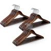 imageHOUSE DAY Bulk Wooden Hangers 150 Pack Heavy Duty Wood Coat Hangers for Closet Smooth Finish Woode Suit Hanger with Non Slip Pants Bar Sturdy Wood Clothes Hanger for Shirts Walnut50 Pack