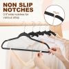 imageHOUSE DAY Grey Plastic Hangers 20 Pack  Heavy Duty NonVelvet Hangers with 360 Swivel Hook ampamp Non Slip Notches  Slim Space Saving Clothes Hangers Durable Closet Organizers for Coats Shirts DressesBlack
