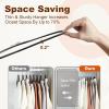 imageHOUSE DAY Grey Plastic Hangers 20 Pack  Heavy Duty NonVelvet Hangers with 360 Swivel Hook ampamp Non Slip Notches  Slim Space Saving Clothes Hangers Durable Closet Organizers for Coats Shirts DressesBlack