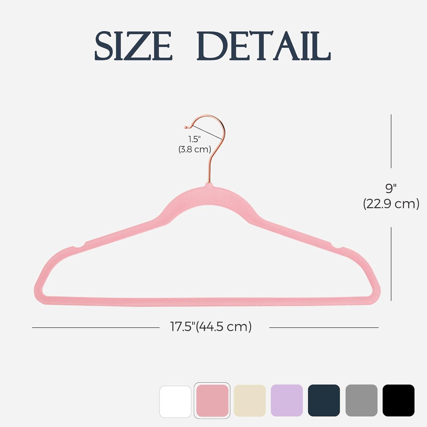 imageHOUSE DAY Pink Velvet Hangers 100 Pack Premium NonSlip Felt Clothes Hangers Sturdy Heavy Duty Coat Durable Hanger for Suits Space Saving with No Hanger Mark 360 Swivel Rotating Rose Gold HookPink