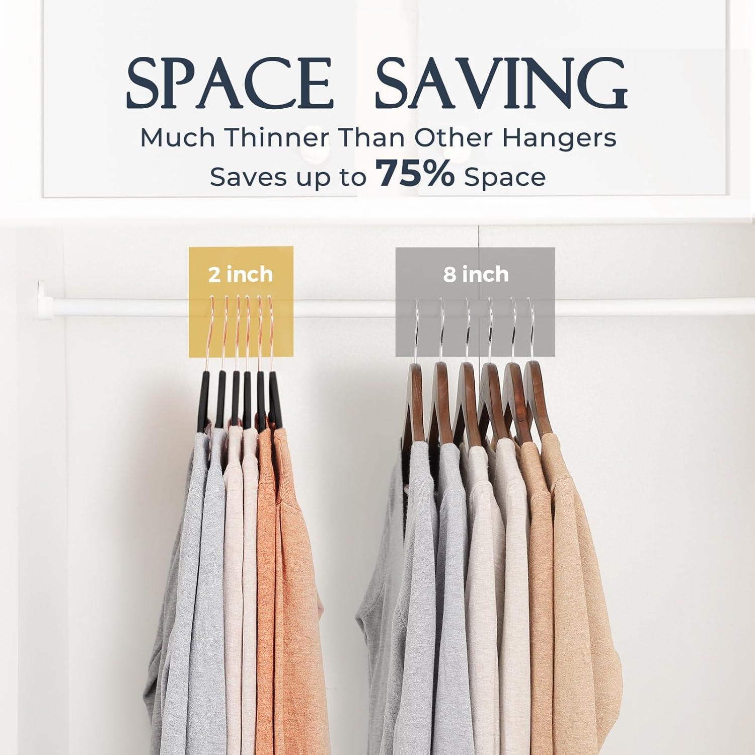imageHOUSE DAY Pink Velvet Hangers 100 Pack Premium NonSlip Felt Clothes Hangers Sturdy Heavy Duty Coat Durable Hanger for Suits Space Saving with No Hanger Mark 360 Swivel Rotating Rose Gold HookBlack