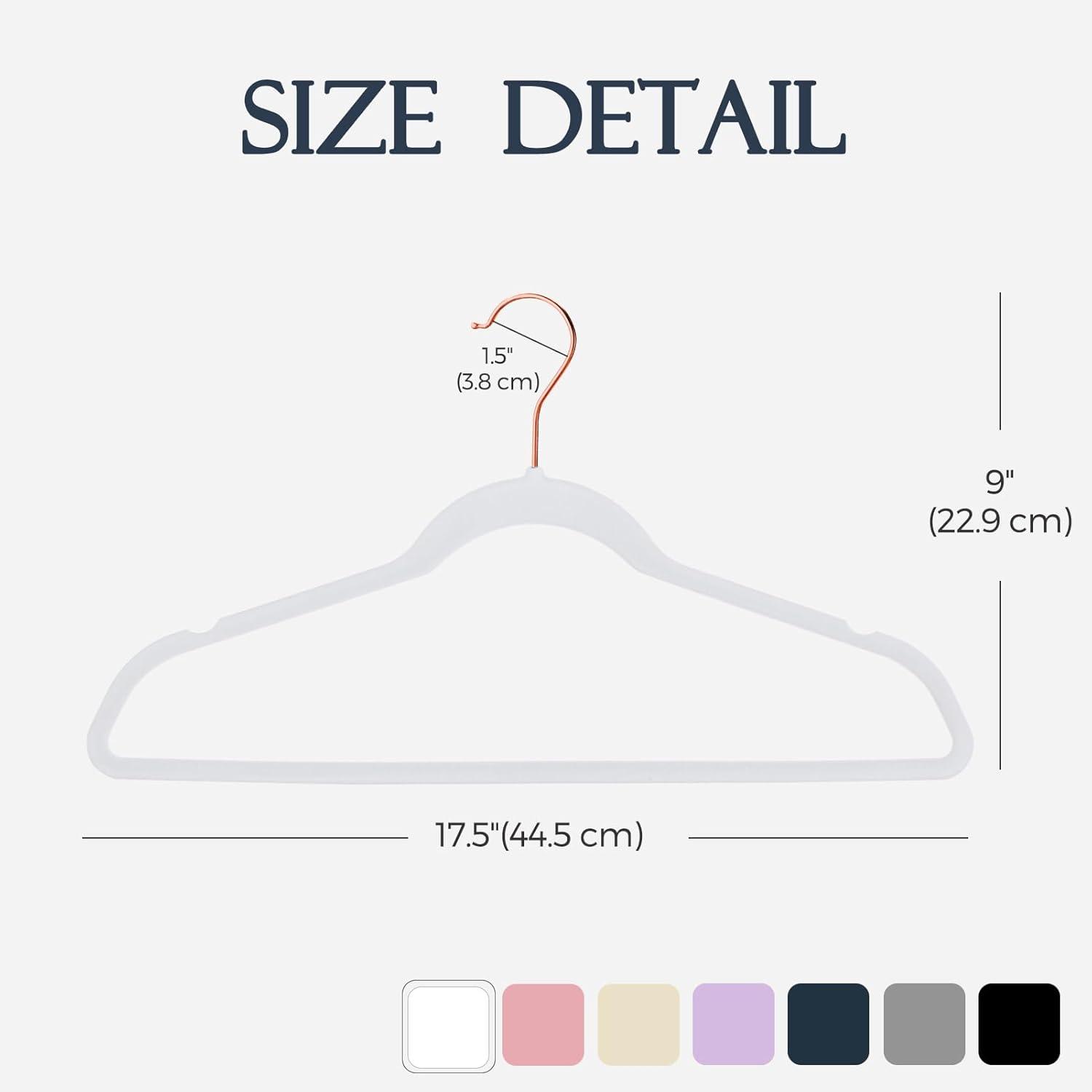 imageHOUSE DAY Pink Velvet Hangers 100 Pack Premium NonSlip Felt Clothes Hangers Sturdy Heavy Duty Coat Durable Hanger for Suits Space Saving with No Hanger Mark 360 Swivel Rotating Rose Gold HookWhite