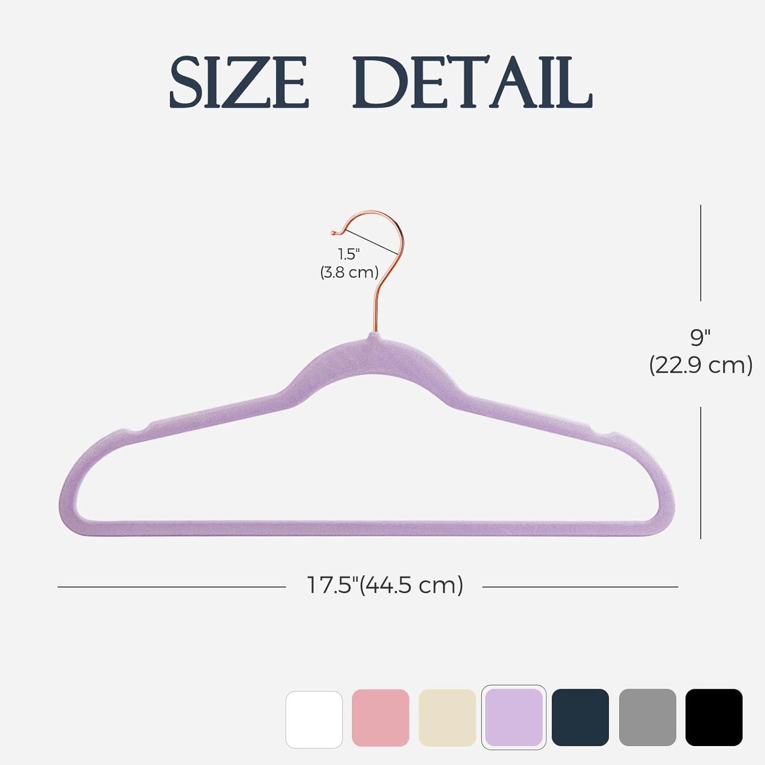 imageHOUSE DAY Pink Velvet Hangers 100 Pack Premium NonSlip Felt Clothes Hangers Sturdy Heavy Duty Coat Durable Hanger for Suits Space Saving with No Hanger Mark 360 Swivel Rotating Rose Gold HookLtpurple