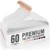 imageHOUSE DAY Pink Velvet Hangers 100 Pack Premium NonSlip Felt Clothes Hangers Sturdy Heavy Duty Coat Durable Hanger for Suits Space Saving with No Hanger Mark 360 Swivel Rotating Rose Gold HookWhite