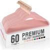 imageHOUSE DAY Pink Velvet Hangers 100 Pack Premium NonSlip Felt Clothes Hangers Sturdy Heavy Duty Coat Durable Hanger for Suits Space Saving with No Hanger Mark 360 Swivel Rotating Rose Gold HookPink