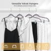 imageHOUSE DAY Velvet Hangers with Adjustable Clips 20 Pack NonSlip Suit Organizer with 360 Hook  Heavy Duty Hanger for Pants Skirts Blouses Dresses  Outfit Hangers AllSeason Space Saver IvoryGray