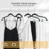 imageHOUSE DAY Velvet Hangers with Adjustable Clips 20 Pack NonSlip Suit Organizer with 360 Hook  Heavy Duty Hanger for Pants Skirts Blouses Dresses  Outfit Hangers AllSeason Space Saver IvoryBlack