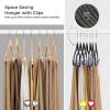 imageHOUSE DAY Velvet Hangers with Adjustable Clips 20 Pack NonSlip Suit Organizer with 360 Hook  Heavy Duty Hanger for Pants Skirts Blouses Dresses  Outfit Hangers AllSeason Space Saver IvoryBlack