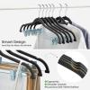 imageHOUSE DAY Velvet Hangers with Adjustable Clips 20 Pack NonSlip Suit Organizer with 360 Hook  Heavy Duty Hanger for Pants Skirts Blouses Dresses  Outfit Hangers AllSeason Space Saver IvoryBlack