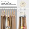 imageHOUSE DAY Velvet Hangers with Adjustable Clips 20 Pack NonSlip Suit Organizer with 360 Hook  Heavy Duty Hanger for Pants Skirts Blouses Dresses  Outfit Hangers AllSeason Space Saver IvoryIvory