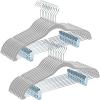 imageHOUSE DAY Velvet Hangers with Adjustable Clips 20 Pack NonSlip Suit Organizer with 360 Hook  Heavy Duty Hanger for Pants Skirts Blouses Dresses  Outfit Hangers AllSeason Space Saver IvoryGray