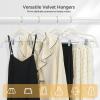imageHOUSE DAY Velvet Hangers with Adjustable Clips 20 Pack NonSlip Suit Organizer with 360 Hook  Heavy Duty Hanger for Pants Skirts Blouses Dresses  Outfit Hangers AllSeason Space Saver IvoryIvory