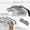 imageHOUSE DAY Velvet Hangers with Adjustable Clips 20 Pack NonSlip Suit Organizer with 360 Hook  Heavy Duty Hanger for Pants Skirts Blouses Dresses  Outfit Hangers AllSeason Space Saver IvoryGray