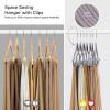 imageHOUSE DAY Velvet Hangers with Adjustable Clips 20 Pack NonSlip Suit Organizer with 360 Hook  Heavy Duty Hanger for Pants Skirts Blouses Dresses  Outfit Hangers AllSeason Space Saver IvoryGray