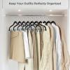 imageHOUSE DAY Velvet Hangers with Adjustable Clips 20 Pack NonSlip Suit Organizer with 360 Hook  Heavy Duty Hanger for Pants Skirts Blouses Dresses  Outfit Hangers AllSeason Space Saver IvoryBlack