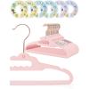 imageHOUSE DAY Premium Velvet Baby Hangers 60 Pack 114 Kids Velvet Hangers Sturdy Baby Hangers for Closet Pink Baby Clothes Hangers Toddler Hangers Infant Children Non Slip Hanger for Nursery Use