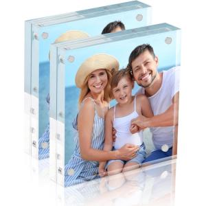 imageHOUSE DAY Acrylic Picture Frames 5x7 6 Pack Magnetic 5x7 Picture Frame Double Sided Clear 5 x 7 Photo Frame with Microfiber Cloth Frameless FreeStanding 5x7 Frame Gift for Desktop Display4x42 Pack