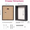 imageHOUSE DAY 11x14 Shadow Box Frame Front Open Magnetic Shadow Boxes Display Cases with Linen Back Pins for Photos or 3D Itmes Under 9x12 Tabletop or Wall Mount Display Case for Memorabilia BlackBlack
