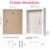 imageHOUSE DAY 11x14 Shadow Box Frame Front Open Magnetic Shadow Boxes Display Cases with Linen Back Pins for Photos or 3D Itmes Under 9x12 Tabletop or Wall Mount Display Case for Memorabilia BlackWhite
