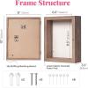 imageHOUSE DAY 11x14 Shadow Box Frame Front Open Magnetic Shadow Boxes Display Cases with Linen Back Pins for Photos or 3D Itmes Under 9x12 Tabletop or Wall Mount Display Case for Memorabilia BlackWalnut