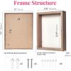 imageHOUSE DAY 11x14 Shadow Box Frame Front Open Magnetic Shadow Boxes Display Cases with Linen Back Pins for Photos or 3D Itmes Under 9x12 Tabletop or Wall Mount Display Case for Memorabilia BlackWalnut