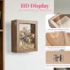imageHOUSE DAY 11x14 Shadow Box Frame Front Open Magnetic Shadow Boxes Display Cases with Linen Back Pins for Photos or 3D Itmes Under 9x12 Tabletop or Wall Mount Display Case for Memorabilia BlackWalnut