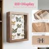 imageHOUSE DAY 11x14 Shadow Box Frame Front Open Magnetic Shadow Boxes Display Cases with Linen Back Pins for Photos or 3D Itmes Under 9x12 Tabletop or Wall Mount Display Case for Memorabilia BlackWalnut