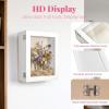imageHOUSE DAY 11x14 Shadow Box Frame Front Open Magnetic Shadow Boxes Display Cases with Linen Back Pins for Photos or 3D Itmes Under 9x12 Tabletop or Wall Mount Display Case for Memorabilia BlackWhite