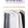 imageHOUSE DAY Plastic Hangers 100 Pack White Clothes Hangers with Non Slip Purple TPR Grip Heavy Duty Coat Hanger with 360 Swivel Hook Slim Hanger Space Saving for Closet Ideal for Shirt Suit PantWhitepurple