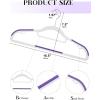 imageHOUSE DAY Plastic Hangers 100 Pack White Clothes Hangers with Non Slip Purple TPR Grip Heavy Duty Coat Hanger with 360 Swivel Hook Slim Hanger Space Saving for Closet Ideal for Shirt Suit PantWhitepurple
