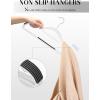 imageHOUSE DAY Plastic Hangers 100 Pack White Clothes Hangers with Non Slip Purple TPR Grip Heavy Duty Coat Hanger with 360 Swivel Hook Slim Hanger Space Saving for Closet Ideal for Shirt Suit PantWhiteblack