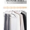 imageHOUSE DAY Plastic Hangers 100 Pack White Clothes Hangers with Non Slip Purple TPR Grip Heavy Duty Coat Hanger with 360 Swivel Hook Slim Hanger Space Saving for Closet Ideal for Shirt Suit PantWhiteblack