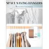 imageHOUSE DAY Plastic Hangers 100 Pack White Clothes Hangers with Non Slip Purple TPR Grip Heavy Duty Coat Hanger with 360 Swivel Hook Slim Hanger Space Saving for Closet Ideal for Shirt Suit PantWhiteblue