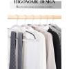 imageHOUSE DAY Plastic Hangers 100 Pack White Clothes Hangers with Non Slip Purple TPR Grip Heavy Duty Coat Hanger with 360 Swivel Hook Slim Hanger Space Saving for Closet Ideal for Shirt Suit PantWhiteblack