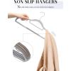 imageHOUSE DAY Plastic Hangers 100 Pack White Clothes Hangers with Non Slip Purple TPR Grip Heavy Duty Coat Hanger with 360 Swivel Hook Slim Hanger Space Saving for Closet Ideal for Shirt Suit PantGray  Dark Gray