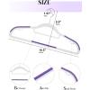 imageHOUSE DAY Plastic Hangers 100 Pack White Clothes Hangers with Non Slip Purple TPR Grip Heavy Duty Coat Hanger with 360 Swivel Hook Slim Hanger Space Saving for Closet Ideal for Shirt Suit PantWhitepurple