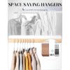 imageHOUSE DAY Plastic Hangers 100 Pack White Clothes Hangers with Non Slip Purple TPR Grip Heavy Duty Coat Hanger with 360 Swivel Hook Slim Hanger Space Saving for Closet Ideal for Shirt Suit PantGray  Dark Gray