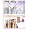 imageHOUSE DAY Plastic Hangers 100 Pack White Clothes Hangers with Non Slip Purple TPR Grip Heavy Duty Coat Hanger with 360 Swivel Hook Slim Hanger Space Saving for Closet Ideal for Shirt Suit PantWhitepurple