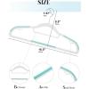 imageHOUSE DAY Plastic Hangers 100 Pack White Clothes Hangers with Non Slip Purple TPR Grip Heavy Duty Coat Hanger with 360 Swivel Hook Slim Hanger Space Saving for Closet Ideal for Shirt Suit PantWhiteblue