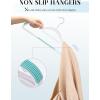 imageHOUSE DAY Plastic Hangers 100 Pack White Clothes Hangers with Non Slip Purple TPR Grip Heavy Duty Coat Hanger with 360 Swivel Hook Slim Hanger Space Saving for Closet Ideal for Shirt Suit PantWhiteblue