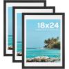 imageHOUSE DAY 12x16 Poster Frame MDF Wood and Polished Plexiglass 12x16 Frame for Horizontal or Vertical Wall Mounting 12 x 16 Frames Picture Frames 16x12 Black for Large Size Picture 3 PackBlack 3Pack