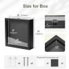 imageHOUSE DAY 8x8 Travel Shadow Box with Slot Top Loading Adventure Archive Boxes for Memories Life in A Box Travel Frame for Photos Collectibles Sports Card Wine Corks BlackBlack