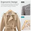 imageHOUSE DAY Premium Wooden Coat Hangers 30 Pack Heavy Duty Solid Wood Clothes Hangers with 360 Swivel Hook ampamp Pant Bar for Jackets Dress Shirts Natural Wood Suit Hanger for Closet Organizer10 Pack