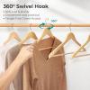 imageHOUSE DAY Premium Wooden Coat Hangers 30 Pack Heavy Duty Solid Wood Clothes Hangers with 360 Swivel Hook ampamp Pant Bar for Jackets Dress Shirts Natural Wood Suit Hanger for Closet Organizer30 Pack