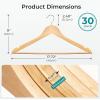 imageHOUSE DAY Premium Wooden Coat Hangers 30 Pack Heavy Duty Solid Wood Clothes Hangers with 360 Swivel Hook ampamp Pant Bar for Jackets Dress Shirts Natural Wood Suit Hanger for Closet Organizer30 Pack
