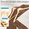 imageHOUSE DAY Premium Wooden Coat Hangers 30 Pack Heavy Duty Solid Wood Clothes Hangers with 360 Swivel Hook ampamp Pant Bar for Jackets Dress Shirts Natural Wood Suit Hanger for Closet Organizer10 Pack