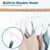 imageHOUSE DAY White Plastic Hangers 10 Pack Plastic Clothes Hangers with Builtin Hooks Durable and Strong Coat Hanger for Closet Space Saving Clothing Hanger for Shirts Coats Skirt DressWhite