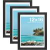 imageHOUSE DAY 12x16 Poster Frame MDF Wood and Polished Plexiglass 12x16 Frame for Horizontal or Vertical Wall Mounting 12 x 16 Frames Picture Frames 16x12 Black for Large Size Picture 3 PackBlack 3Pack